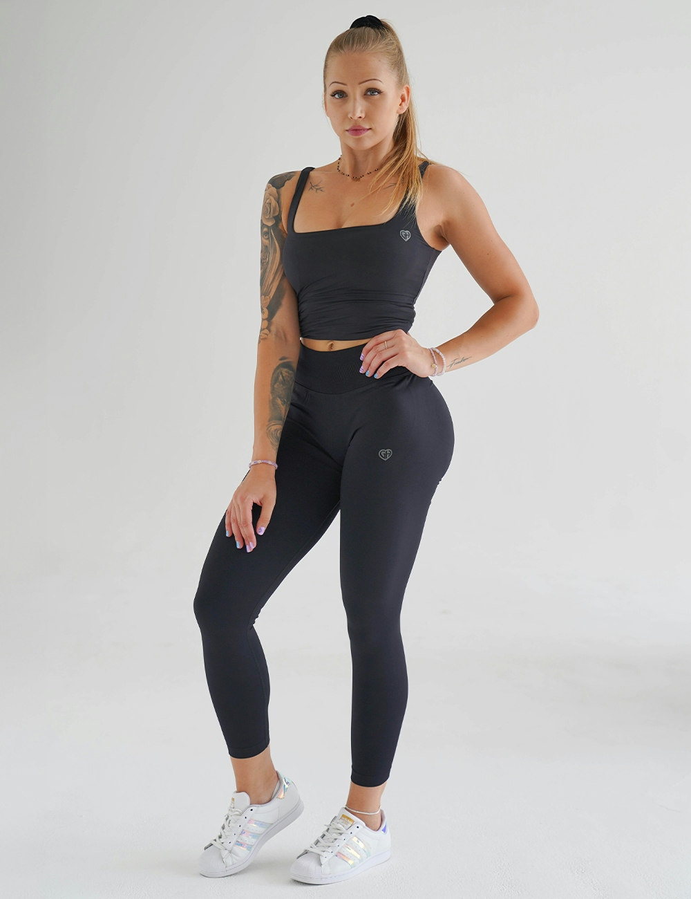 Legginsy Sportowe Basic Czarne  - Gymhero