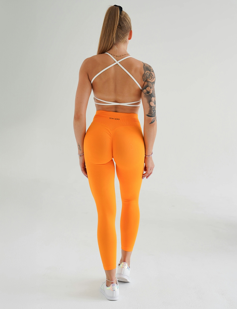 Legginsy Sportowe Basic Pomarańczowe  - Gymhero