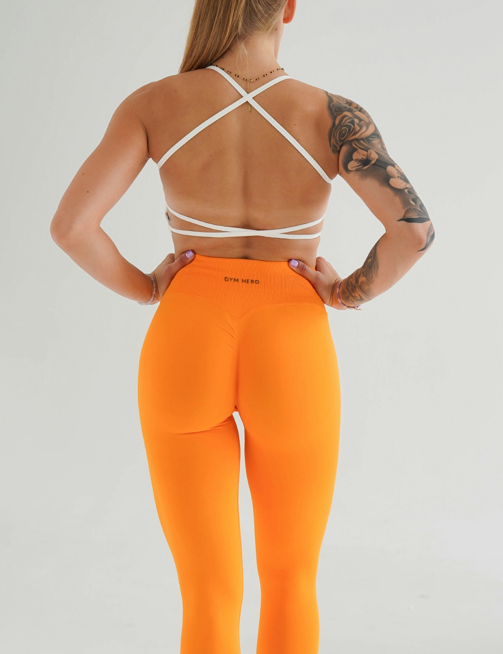 Legginsy Sportowe Basic Pomarańczowe  - Gymhero