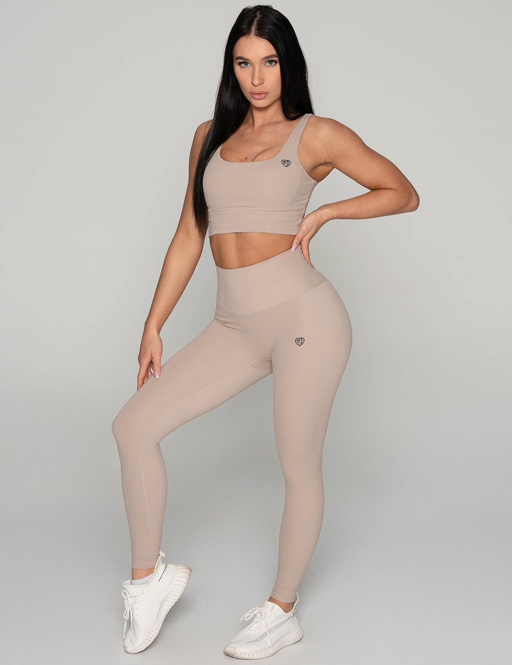 Legginsy Sportowe Easy-one beżowe - Gymhero