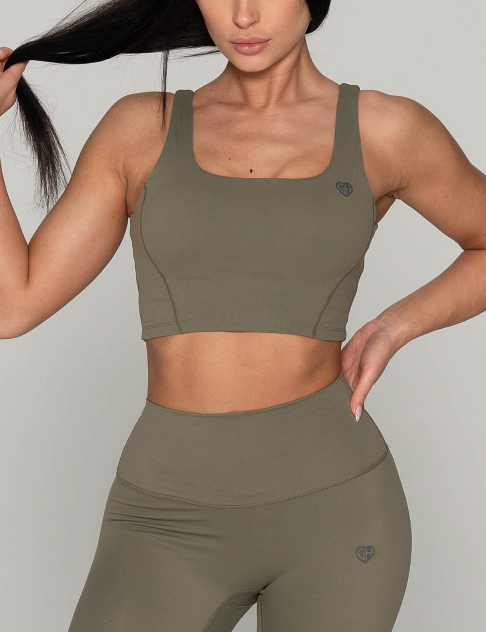 Stanik Sportowy Easy-One Khaki - Gymhero