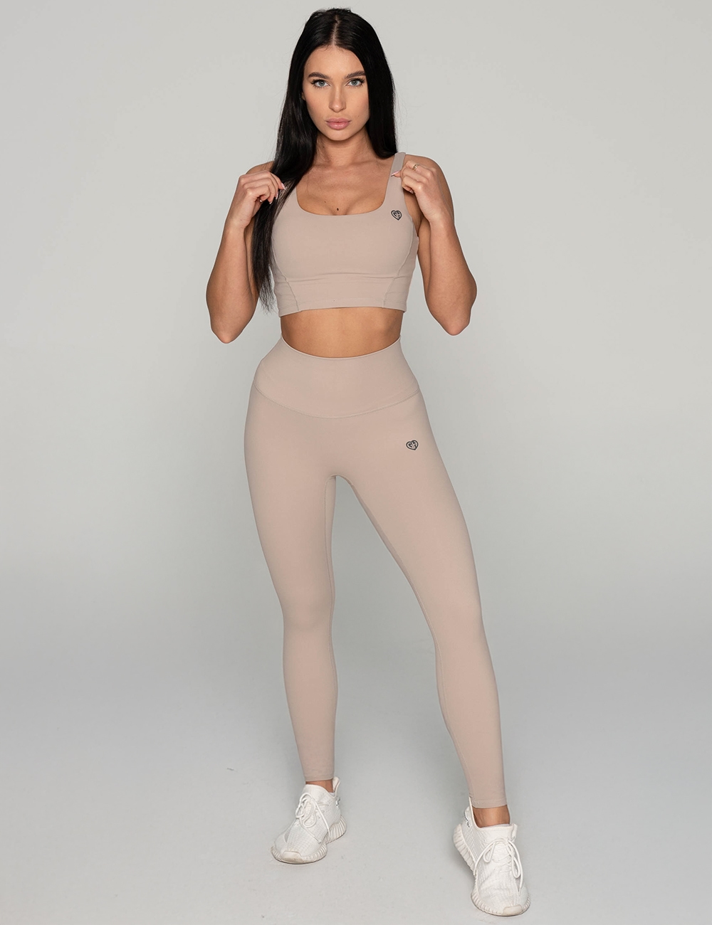 Legginsy Sportowe Easy-one beżowe - Gymhero