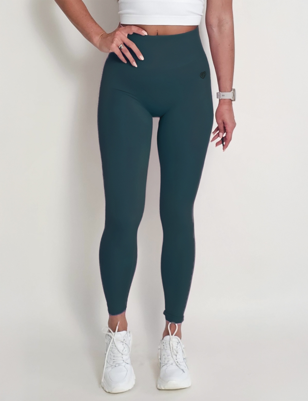 Legginsy Bezszwowe  Scrunch Essence Butelkowa Zieleń - Gymhero