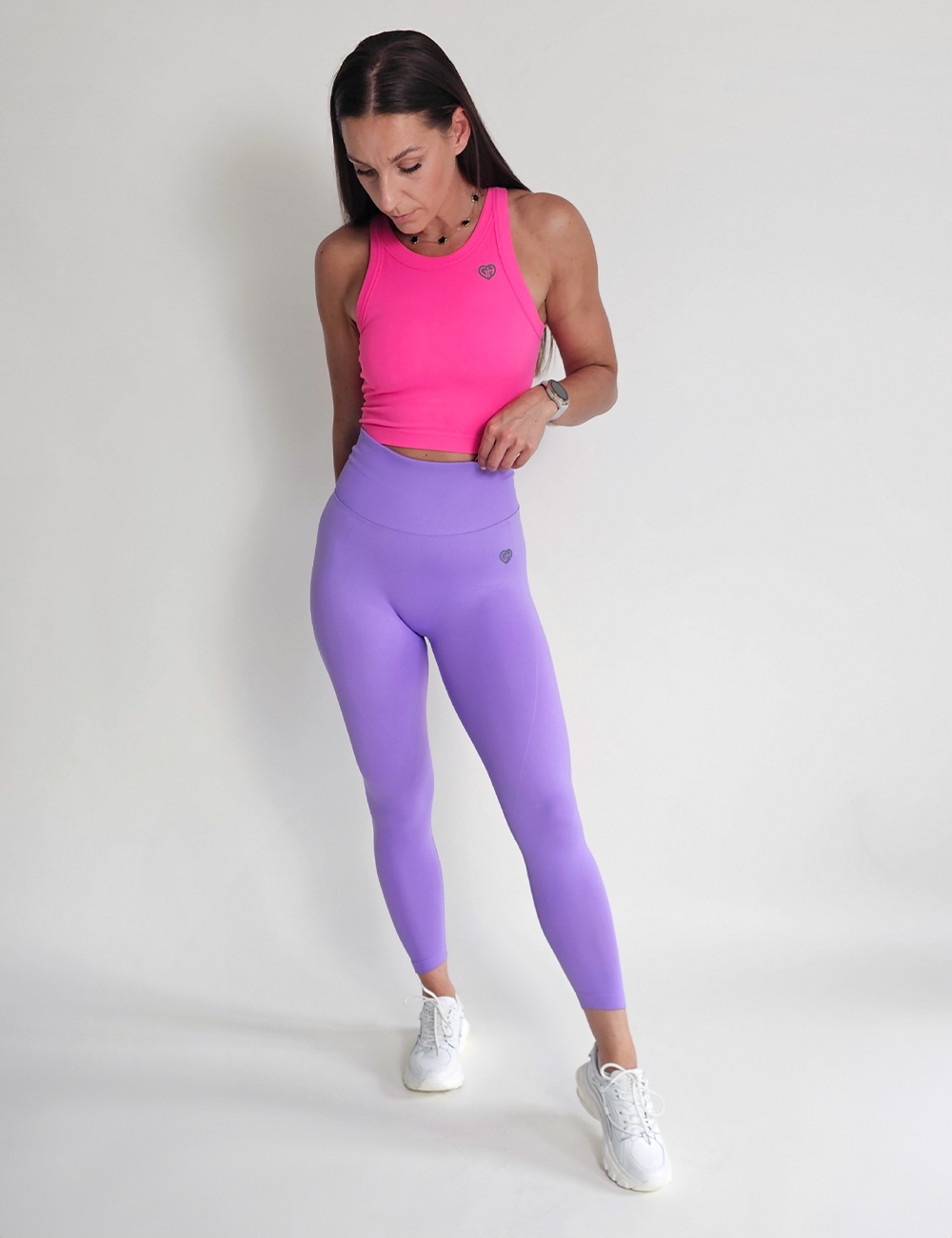 Crop Top bezszwowy Power Top Neon Róż - Gymhero