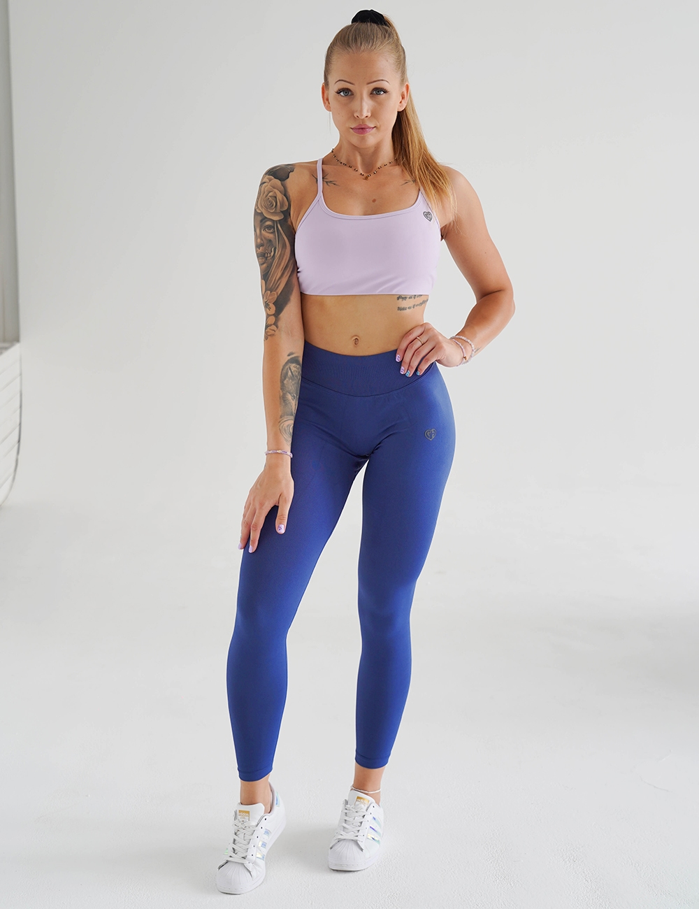 Legginsy Bezszwowe Scrunch 2.0 Kobaltowe - Gymhero