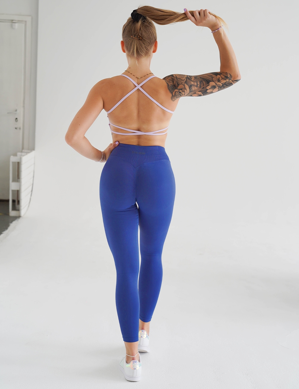 Legginsy Bezszwowe Scrunch 2.0 Kobaltowe - Gymhero