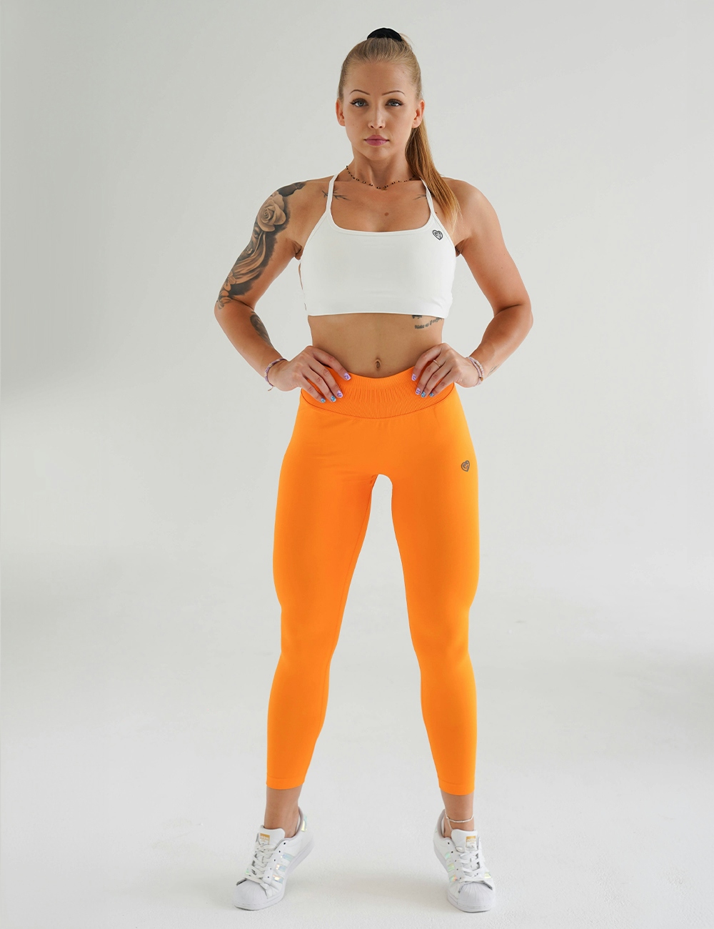 Legginsy Sportowe Basic Pomarańczowe  - Gymhero