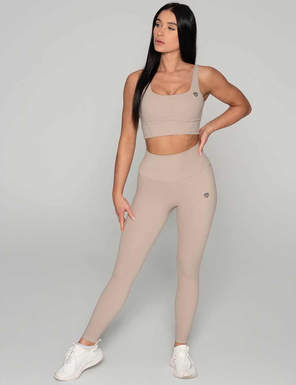 Legginsy Sportowe Easy-one beżowe - Gymhero