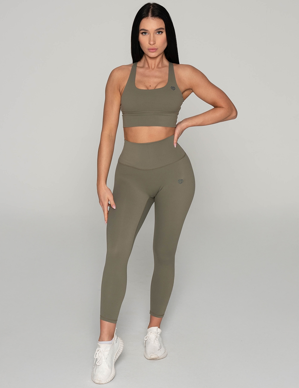 Legginsy Sportowe Easy-one khaki - Gymhero