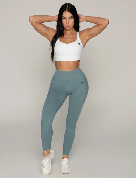 Legginsy bezszwowe Scrunch 2.0 Flat Green