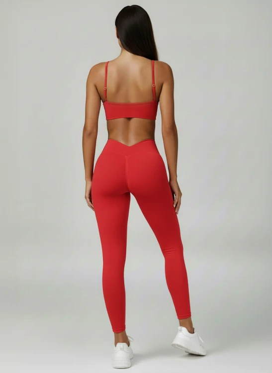 Legginsy Sportowe Flex Flow Czerwone